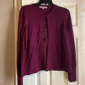 LOFT Burgundy Cardigan